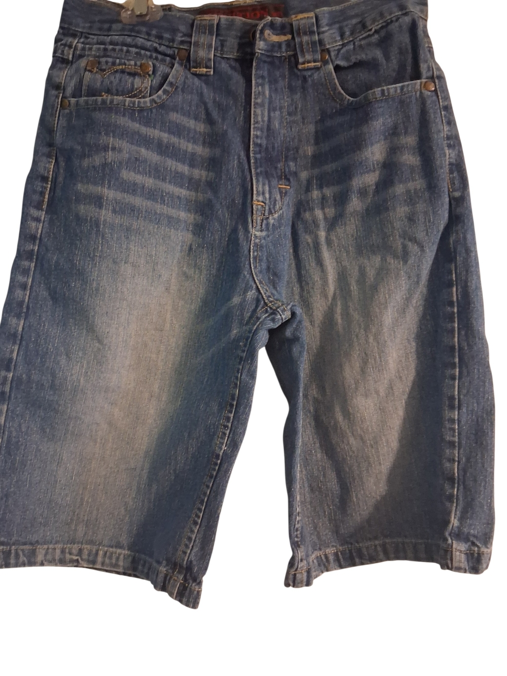 Men's Washed Blue Denim Jean Shorts - Casual Straight Fit
